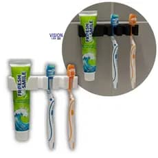 Suporte de Escova de Dente e Pasta | Organizador Parede Banheiro | Porta Escova Familiar
