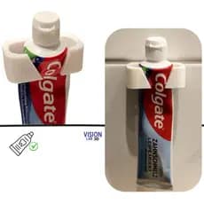 Suporte para Pasta de Dente Sem Furo com Dupla Face | Banheiro Lavabo