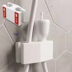 Suporte Encaixe Duplo Mangueirinha Chuveirinho Ducha Banheiro Adesivo Banheiro Fita Dupla Face 3m Universal