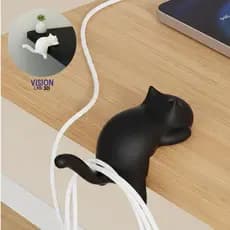 Decoração De Escritório Em Casa Ganchos Laterais Portátil Gato Saco Cabide Gancho De Mesa Bolsa Organizador De Fios