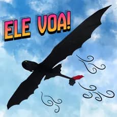 Dragão Fúria da Noite Voador 22cm | Banguela Planador Estilo Avião | Impressão 3D | Diversão Praia
