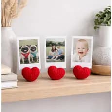 Porta Fotos Coração Estilo Crochê Polaroid Presente Criativo Decoração