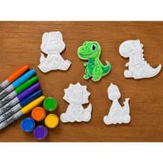 Kit Dinossauros 3D Para Colorir Pintar Infantil Lembrancinha Festa