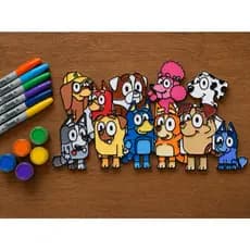 Kit Bluey 3D Para Colorir Pintar Infantil Lembrancinha Festa