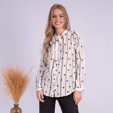 KA74377  CAMISA FEMININA ESTAMPA DE FOLHA LANÇAMENTO 2026