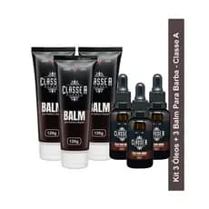 Kit Barba Classe A 3 Balm + 3 Óleo Hidratação Controle e Crescimento hidratante modela barba