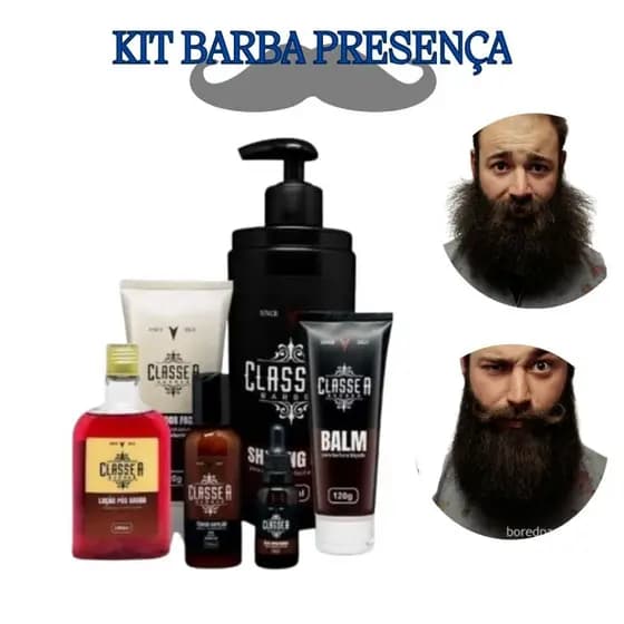 KIT BARBEAR COMPLETO ÓLEO PARA BARBA SHAVING GEL TONICO DE CRESCIMENTO LIMPADOR FACIAL LOÇÃO BALM