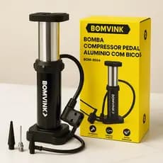 BOMVINK Bomba de Pedal Alumínio BOM-8804 c/ Bicos p/ Bike & Bolas 🚲⚽