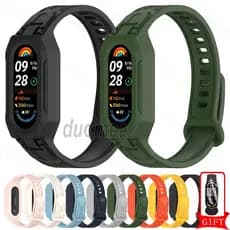 Pulseira De Silicone Com Acessórios De Capa Para Xiaomi Smart Band 10 9 8 7 / Mi Band 6 5
