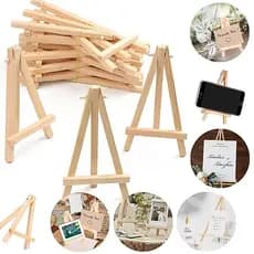 10 Pçs 5 Polegada Mini Cavalete De Exibição De Madeira Artista Triângulo Cartões Suporte Pequeno De Mesa Pintura Tripé H