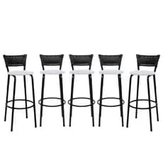 5 Banquetas Alta Cozinha Americana Área Gourmet Bar Bistrô Banco de Fibra Sintética