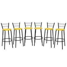 Kit 6 Banqueta Alta Americana Banquetas Bancos Para Bancada Area Gourmet Cozinha Bar Bistrô