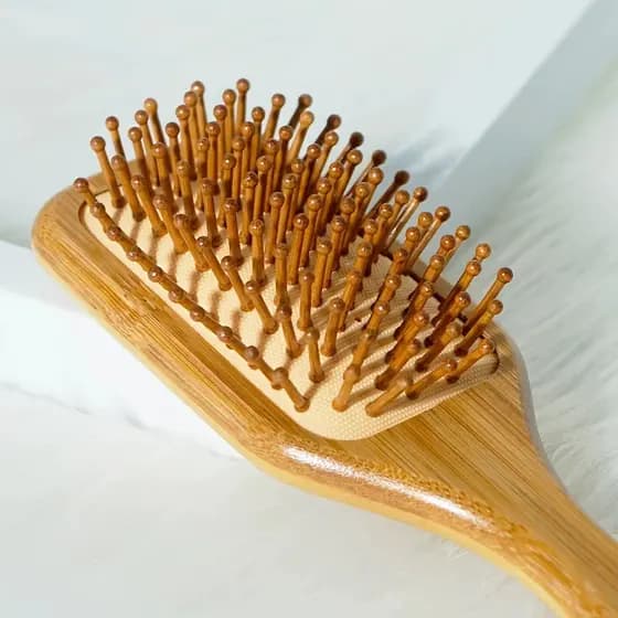 Escova De Cabelo De Bambu Antiestática Massagem No Couro Cabeludo Almofada De Ar Ferramenta De Estilo Presente De Cuidad