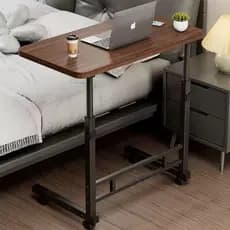 ABEAR LIFE Marrom com Preta Mesa Multiuso Mesinha para Notebook Altura Regulavel com Rodinhas
