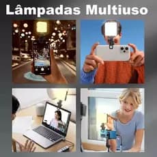 LUZ LED DE REFORÇO PARA TRANSMISSAO AO VIVO HMASTON ZB02, 3 CORES, AJUSTAVEL E RECARREGAVEL, RING LIGHT DE CELULAR