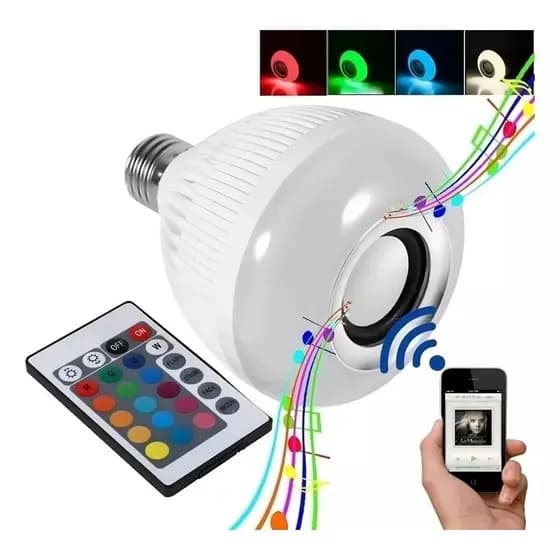Lampada Colorida Luz de Festa Musical Bluetooth Bivolt RGB WJ-L2 110V/240V