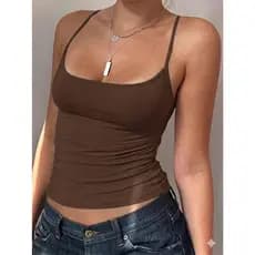 Regata Alça Fina em Poliamida Blusa com Forro Blusinha