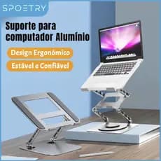 SPOETRY Suporte para computador Alumínio Suporte para laptop portátil Ajustável em altura Para todos os laptops / tablet