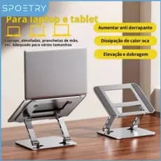 Suporte Portátil De Alumínio Com Altura Ajustável Para Laptop Adequado Para Todos Os Laptops