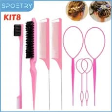 [BR] kit 8 Cabelo Ferramenta Conjunto De Escova Para Cabelo Estilo De Cabelo Pente Conjunto Escova Estilo De Cabelo