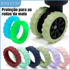 [BR]Kit 8 Capas De Roda Para Bagagem Capa De Silicone Redução De Ruído Reduzir O Mau Desgaste Das Rodas Proteção Das Rod