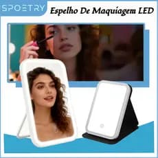 Espelho De Maquiagem LED Toque Sensível  e 3 Led De Brilho Ajustável Portátil E Dobrável Maquilhagem Espelho