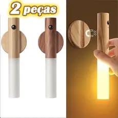 Kit 2Luz Noturna Inteligente com Sensor de Movimento LED Lâmpada Magnética Recarregável Sem Fio para Parede ou Cabeceira