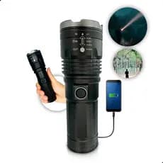 Lanterna Super Potente Tatica Sabre De Luz Mais Forte Do Mundo Led Militar Recarregável USB Laser 2000m+ Power Bank
