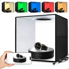 Mini Estúdio Portátil 40x40 Cabine Fotográfica Com iluminação Profissional Estúdio Fotos Luz Led Rgb Usb