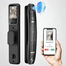 Fechadura Eletrônica Digital Reconhecimento Facial 3d Wifi Câmera E Abertura C/ Acesso Por Celular + Bateria Biometria