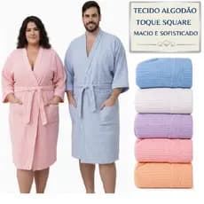 Roupão Plus Size GG, 3G e 4G Atoalhado 100% Algodão Premium Unissex Macio Confortável Banheiro Piscina