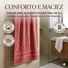 Kit 1,2 ou 3 Toalha de Banho Gigante 100% Algodão 95x166 Premium Macia Grossa Grande Alta Absorção