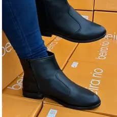 Bota Beira Rio Feminina Cano Curto Zíper Casual Original 9085.100