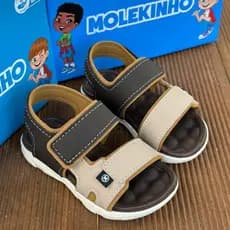 Sandália Infantil Molekinho Original Menino Bebê Velcro Calce Fácil Palmilha Confortável Leve Resistente