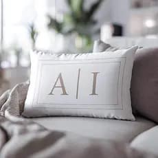 Capa de Almofadas Letras Iniciais Cama Casal baguete 30x50cm