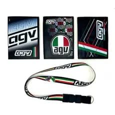 Kit carteira + cordão engate p/ chave, crachás e moto (modelos diversos)