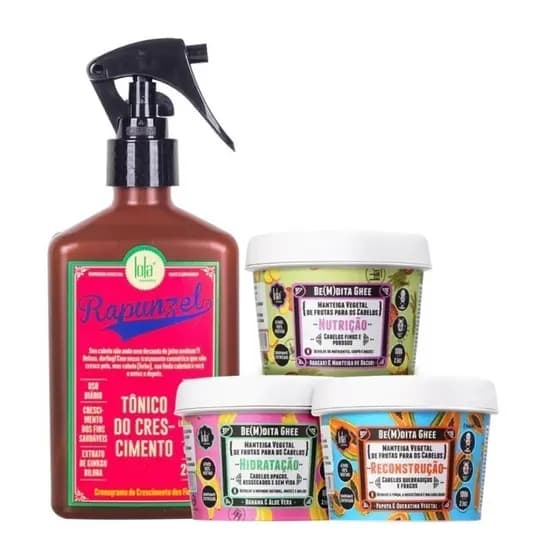 Kit Tônico Rapunzel + 3 Bemdita Ghee 100g Lola Cosmetics