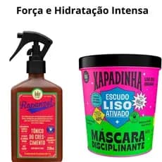 Kit Força e Hidratação Intensa – Tônico Rapunzel 250ml + Máscara Xapadinha 450g Lola