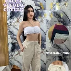 "Calça Pantalona Feminina Cintura Alta em Veludo Cotelê para Outono/Inverno - Tendência e Moda 2026"