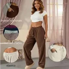 "Calça Pantalona Feminina Cintura Alta em Veludo Cotelê para Outono/Inverno - Tendência e Moda 2026"