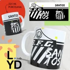 Caneca Personalizada Santos Caneca Time Futebol Porcelana Xícara Personalizada Coloque Seu Nome