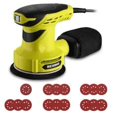 Lixadeira Elétrica Orbital Roto Professional 300W com Coletor de Pó 16 pcs lixas e Disco de Lixa 125mm