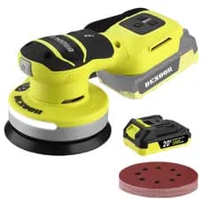 Lixadeira Roto Orbital 20v Brushless Sem Fio Alerta De Pressão E Luz LED Kit Com 2 Baterias Coletor E 15 Lixas Desoon