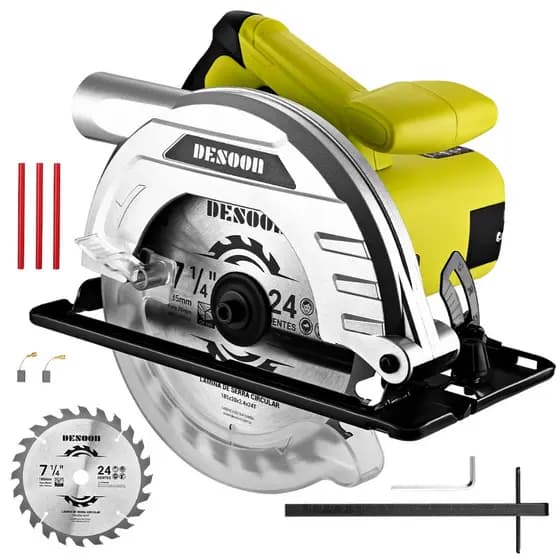 Serra Circular Elétrica 1400w Profissional 5500rpm Com Lápis Disco 185mm E Guia Para Carpinteiro Marceneiro Desoon
