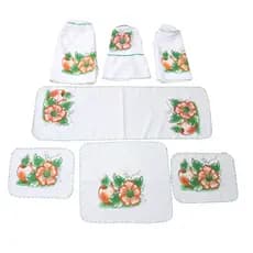 Kit De Pano De Cozinha 7 Peças Cores Variados Estampados Jogo De Cozinha Tecido Oxford Capa Protetor
