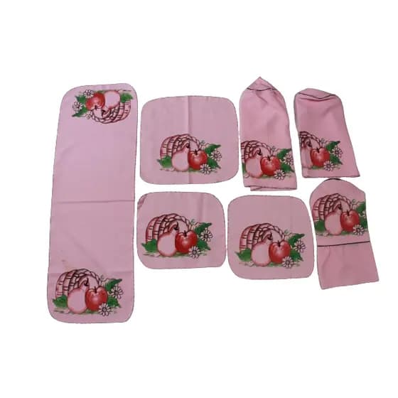 Conjunto de Cozinha Jogo C/ 7 Peças Decoração Estampado Capa Panos
