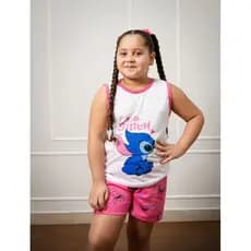 Pijama regata menina de bainha