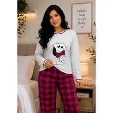 Pijama longo adulto HK estampa do Snoop Inverno Frio Barato
