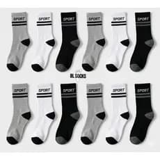 6/ 12 / 18 / 24 Pares de Meias Masculina Cano Longo Grosso Confortável
