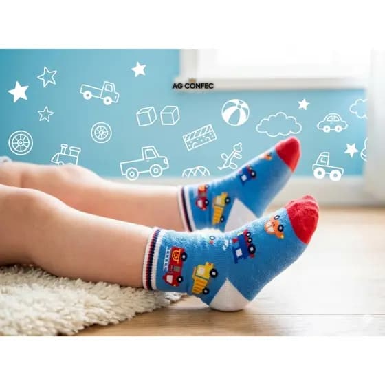 3 / 6 / 9 / 12 /15 / 18 / 24 Pares De Meias Infantil Meninos Soquete Criança Cano Médio Atacado Masculino Menino Algodão